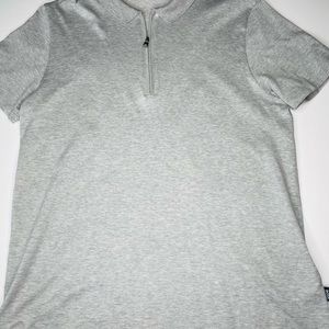 Hugo Boss, Medium, Slim fit, Half-zip polo, Grey